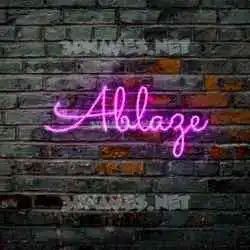 ablaze in Pink Neon style - 3D name wallpaper