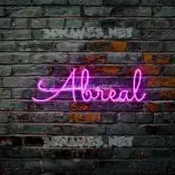 abreal in Pink Neon style - 3D name wallpaper