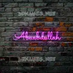 abuabdullah in Pink Neon style - 3D name wallpaper