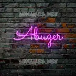 abuzer in Pink Neon style - 3D name wallpaper