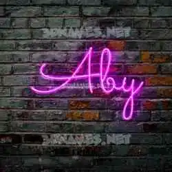 aby in Pink Neon style - 3D name wallpaper