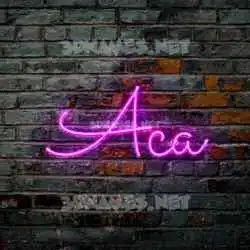 aca in Pink Neon style - 3D name wallpaper