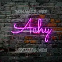 achy in Pink Neon style - 3D name wallpaper