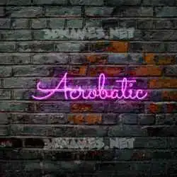 acrobatic in Pink Neon style - 3D name wallpaper