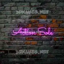 action sole in Pink Neon style - 3D name wallpaper