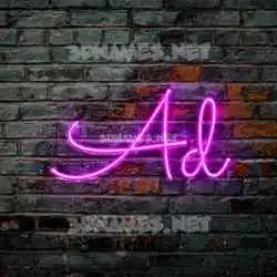 ad in Pink Neon style - 3D name wallpaper