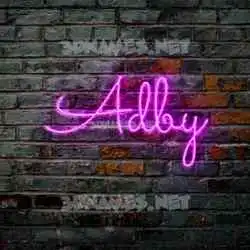 adby in Pink Neon style - 3D name wallpaper
