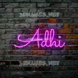 adhi in Pink Neon style - 3D name wallpaper