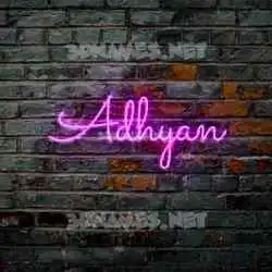 adhyan in Pink Neon style - 3D name wallpaper