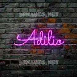 adilio in Pink Neon style - 3D name wallpaper