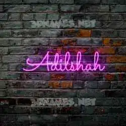 adilshah in Pink Neon style - 3D name wallpaper