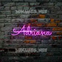 adriana in Pink Neon style - 3D name wallpaper