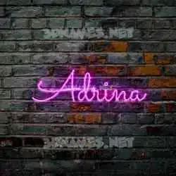adrina in Pink Neon style - 3D name wallpaper