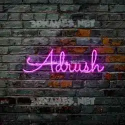 adrush in Pink Neon style - 3D name wallpaper