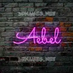 aebel in Pink Neon style - 3D name wallpaper
