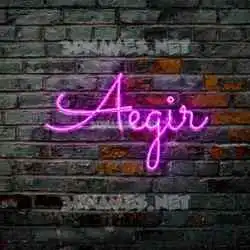 aegir in Pink Neon style - 3D name wallpaper