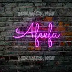 afeefa in Pink Neon style - 3D name wallpaper