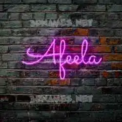 afeela in Pink Neon style - 3D name wallpaper