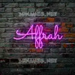 affrah in Pink Neon style - 3D name wallpaper