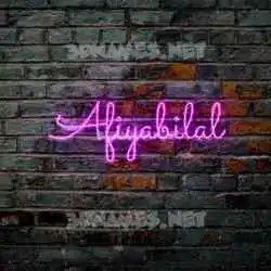 afiyabilal in Pink Neon style - 3D name wallpaper
