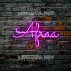 afraa in Pink Neon style - 3D name wallpaper