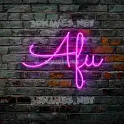 afu in Pink Neon style - 3D name wallpaper