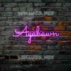 agabawn in Pink Neon style - 3D name wallpaper