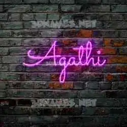 agathi in Pink Neon style - 3D name wallpaper
