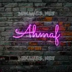 ahmaf in Pink Neon style - 3D name wallpaper