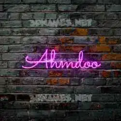 ahmdoo in Pink Neon style - 3D name wallpaper