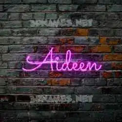 aideen in Pink Neon style - 3D name wallpaper