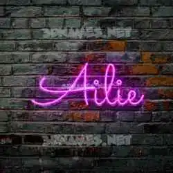 ailie in Pink Neon style - 3D name wallpaper