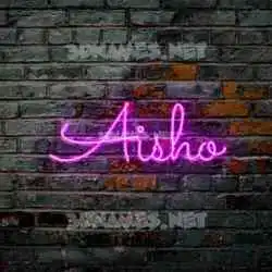 aisho in Pink Neon style - 3D name wallpaper