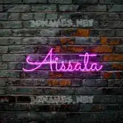 aissata in Pink Neon style - 3D name wallpaper