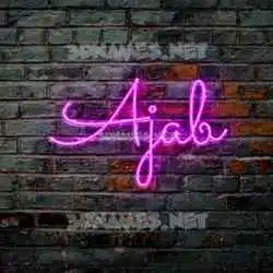 ajab in Pink Neon style - 3D name wallpaper