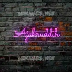ajahruddih in Pink Neon style - 3D name wallpaper