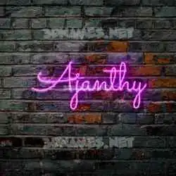 ajanthy in Pink Neon style - 3D name wallpaper
