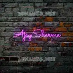 ajay sharma in Pink Neon style - 3D name wallpaper