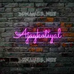 ajaykotiyal in Pink Neon style - 3D name wallpaper