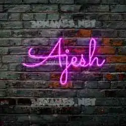 ajesh in Pink Neon style - 3D name wallpaper