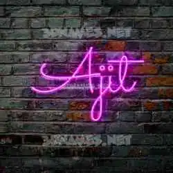 ajit in Pink Neon style - 3D name wallpaper