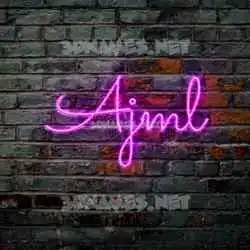 ajml in Pink Neon style - 3D name wallpaper