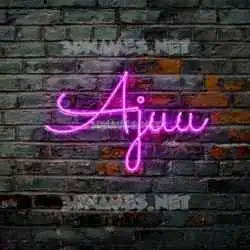 ajuu in Pink Neon style - 3D name wallpaper