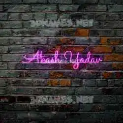akash yadav in Pink Neon style - 3D name wallpaper