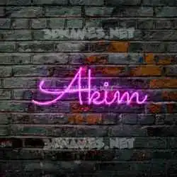 akim in Pink Neon style - 3D name wallpaper
