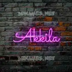 akkila in Pink Neon style - 3D name wallpaper