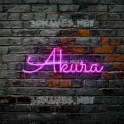 akura in Pink Neon style - 3D name wallpaper