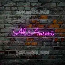 al ansari in Pink Neon style - 3D name wallpaper