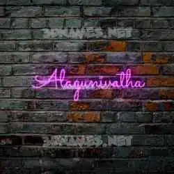 alagunivatha in Pink Neon style - 3D name wallpaper