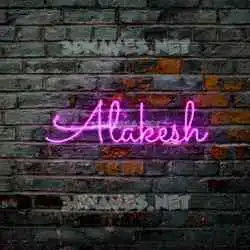 alakesh in Pink Neon style - 3D name wallpaper